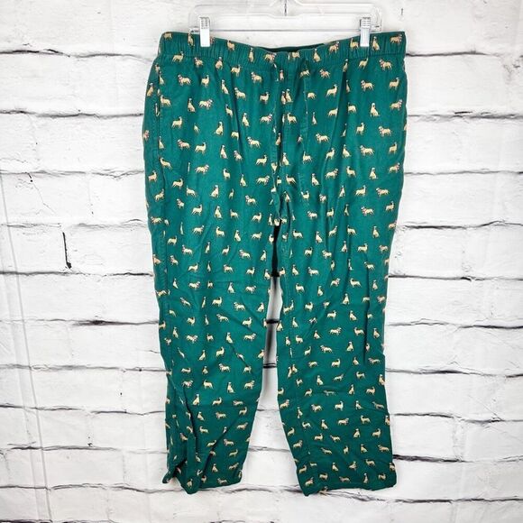 J.Crew Men's Dog Holiday Lounge Pajama Pants Green Size XL - Picture 1 of 7